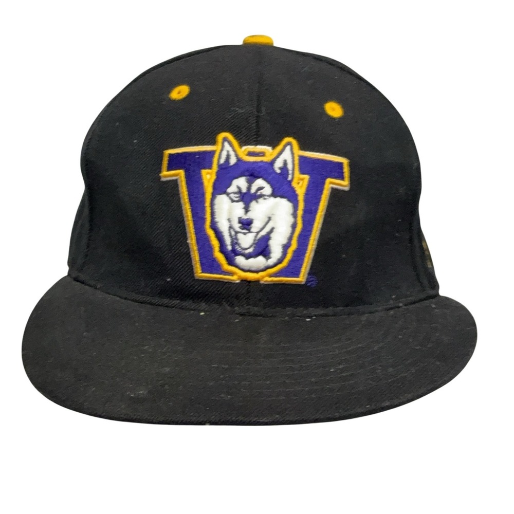 Washington Huskies Hat Cap Fitted Mens‎ 7 1/2 Black NCAA Football Zephyr